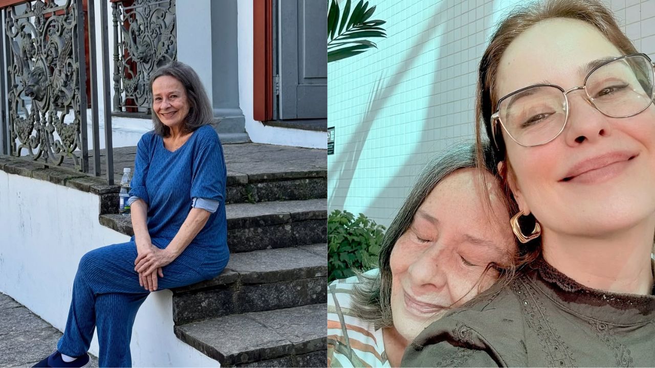 Débora Duarte deixa palco de teatro chorando e é protegida por filha