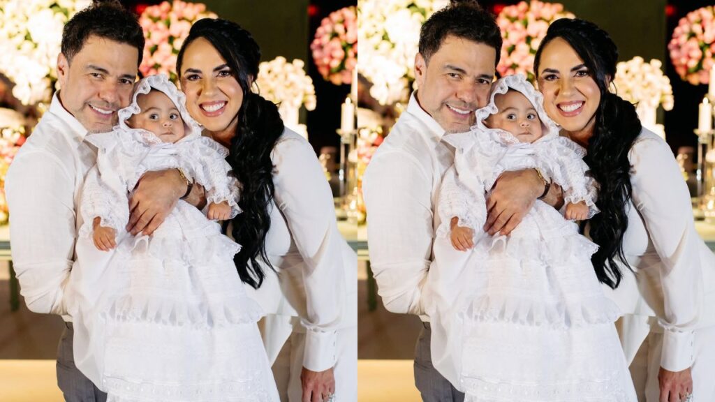 Graciele Lacerda e Zezé Di Camargo batizam a filha; veja quem foi a madrinha