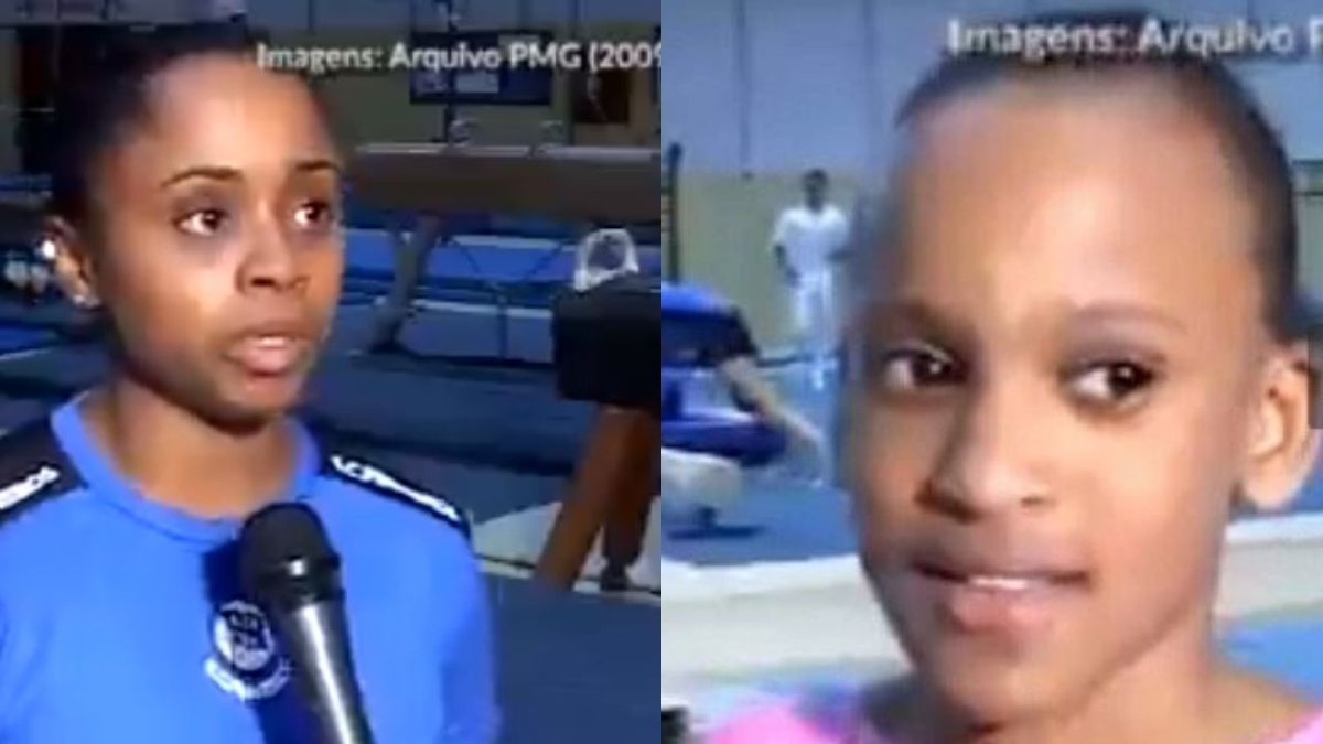 Web viraliza vídeo de Rebeca Andrade ainda criança treinando com Daiane dos Santos