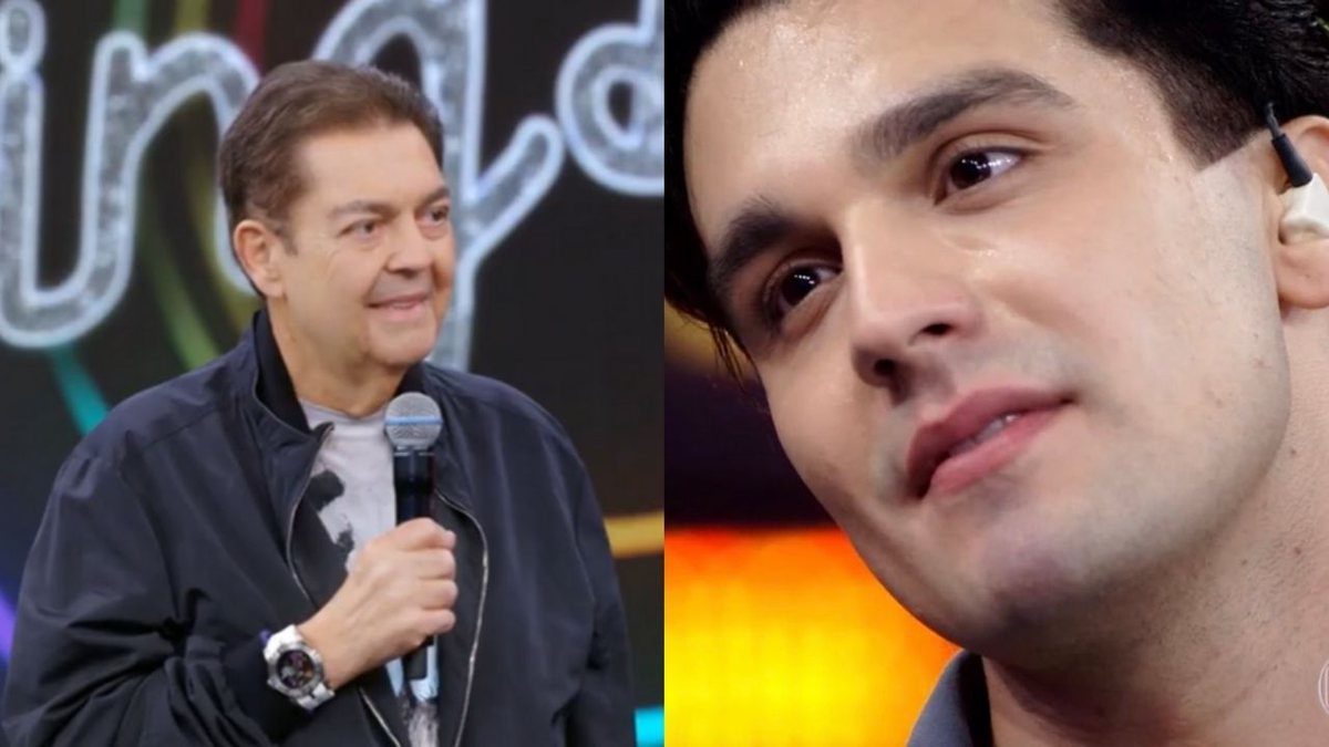 Emocionado, Luan Santana pede a Faustão que não deixe a Globo