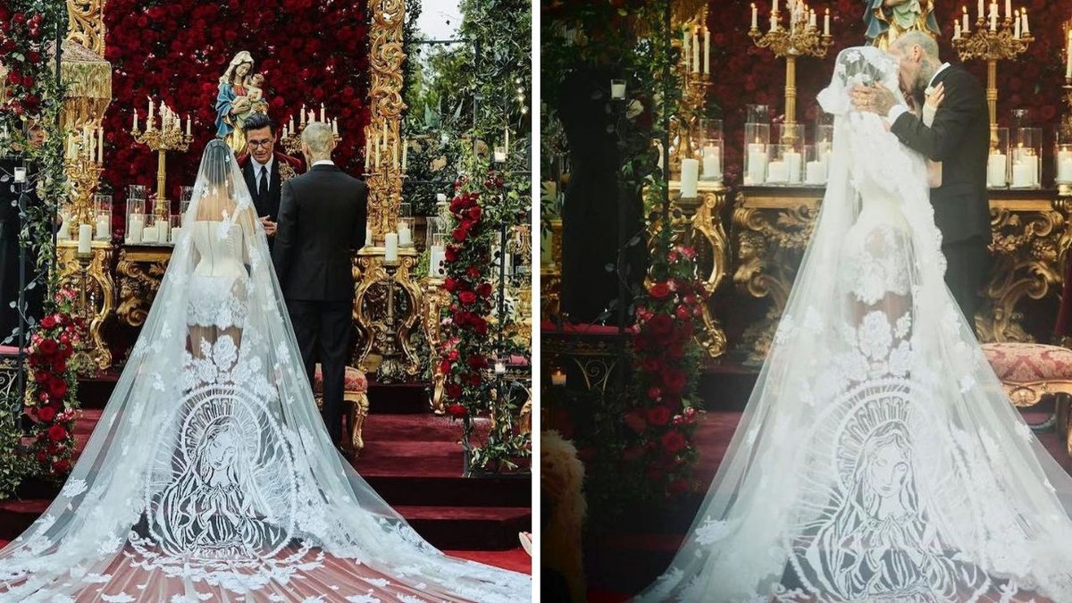 Kourtney Kardashian e Travis Barker se casam na Itália