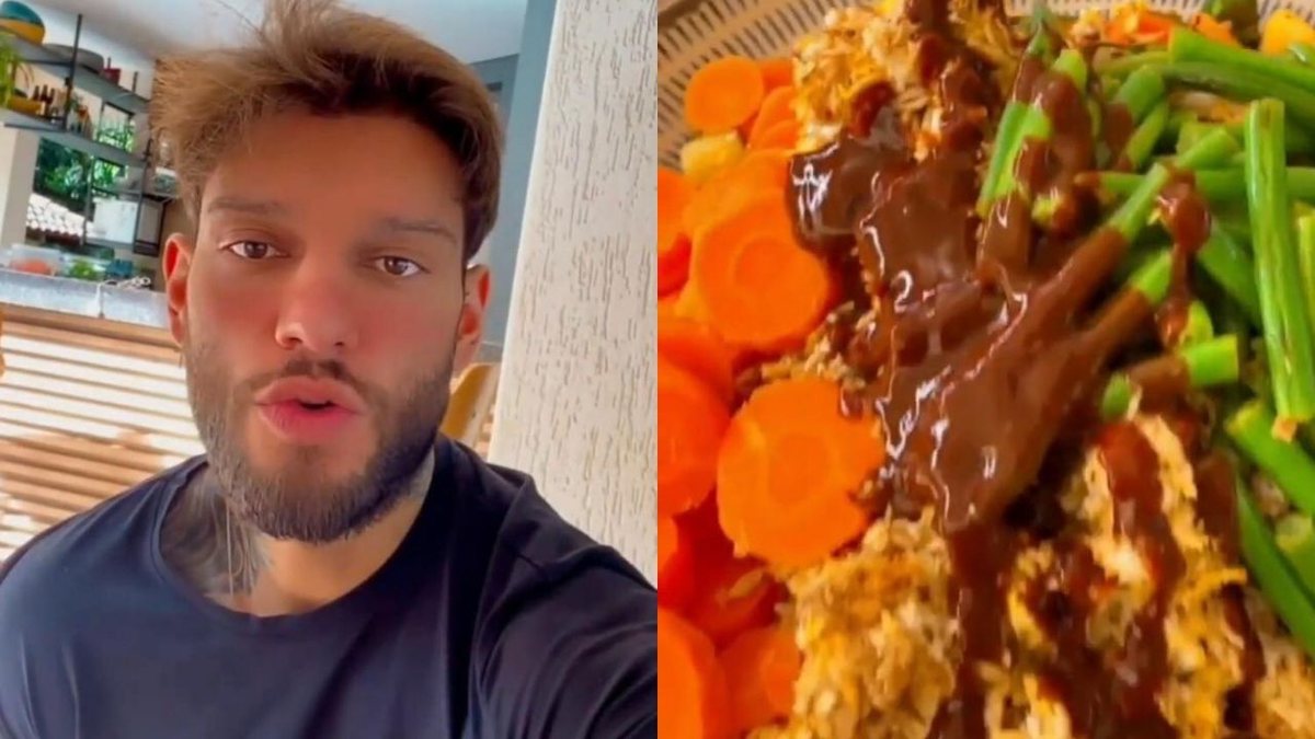 Lucas Lucco mostra café da manhã com frango, vagem e barbecue