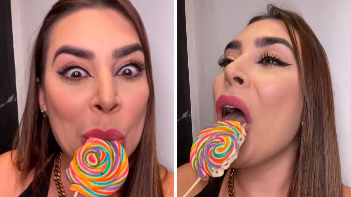 Naiara Azevedo agita web com vídeo chupando pirulito