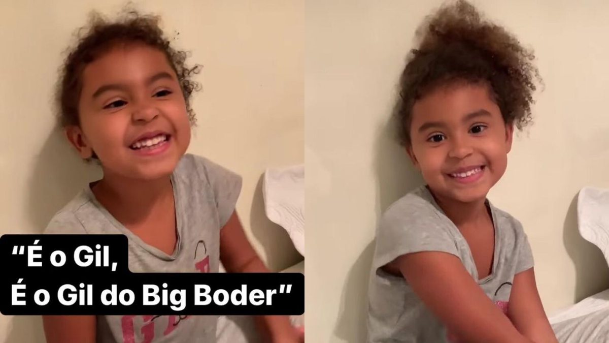 No Instagram, a cantora compartilhou a pequena se divertindo com os vídeos de ex-brother